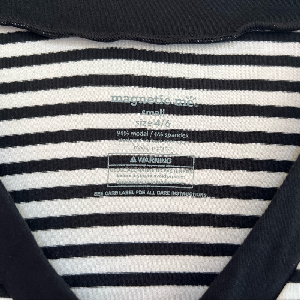 Magnetic Me Black and White Striped Striped Maternity Gown, size 4/6 Small - Picture 7 of 10